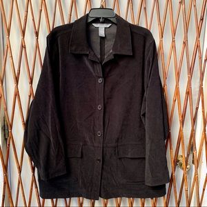 “Black Suede-Clothe Jacket”